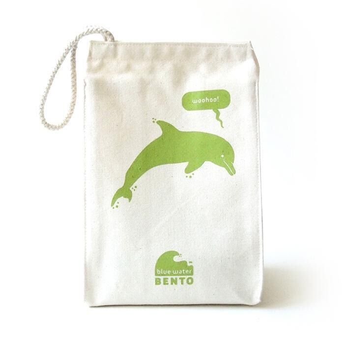 2. Blue Water Bento Cotton Dolphin Lunch Bag